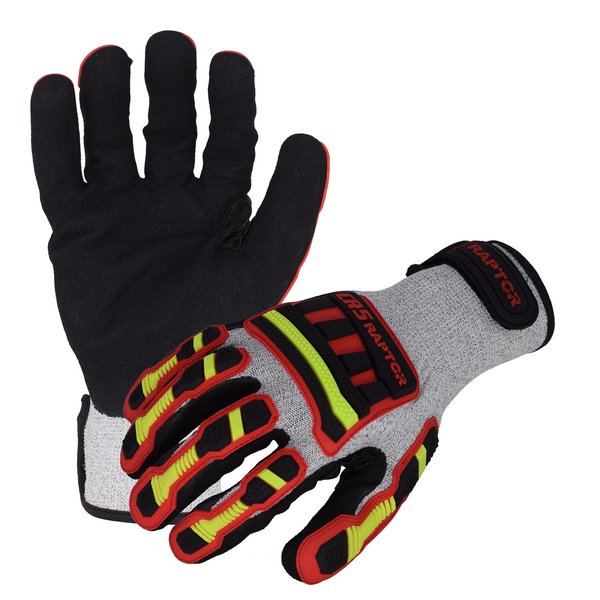 Azusa Safety Raptor 13 ga. ANSI A4 Cut Resistant Gloves, Sandy Foam Nitrile Palm Coating, TPR Hand Protection, L RAPCR5